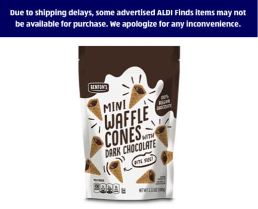 Benton S Mini Waffle Cones Milk Or Dark Chocolate Aldi Us