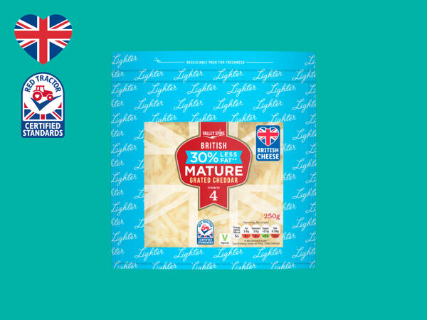 Valley Spire Reduced Fat Mature Grated British Cheddar Lidl Great