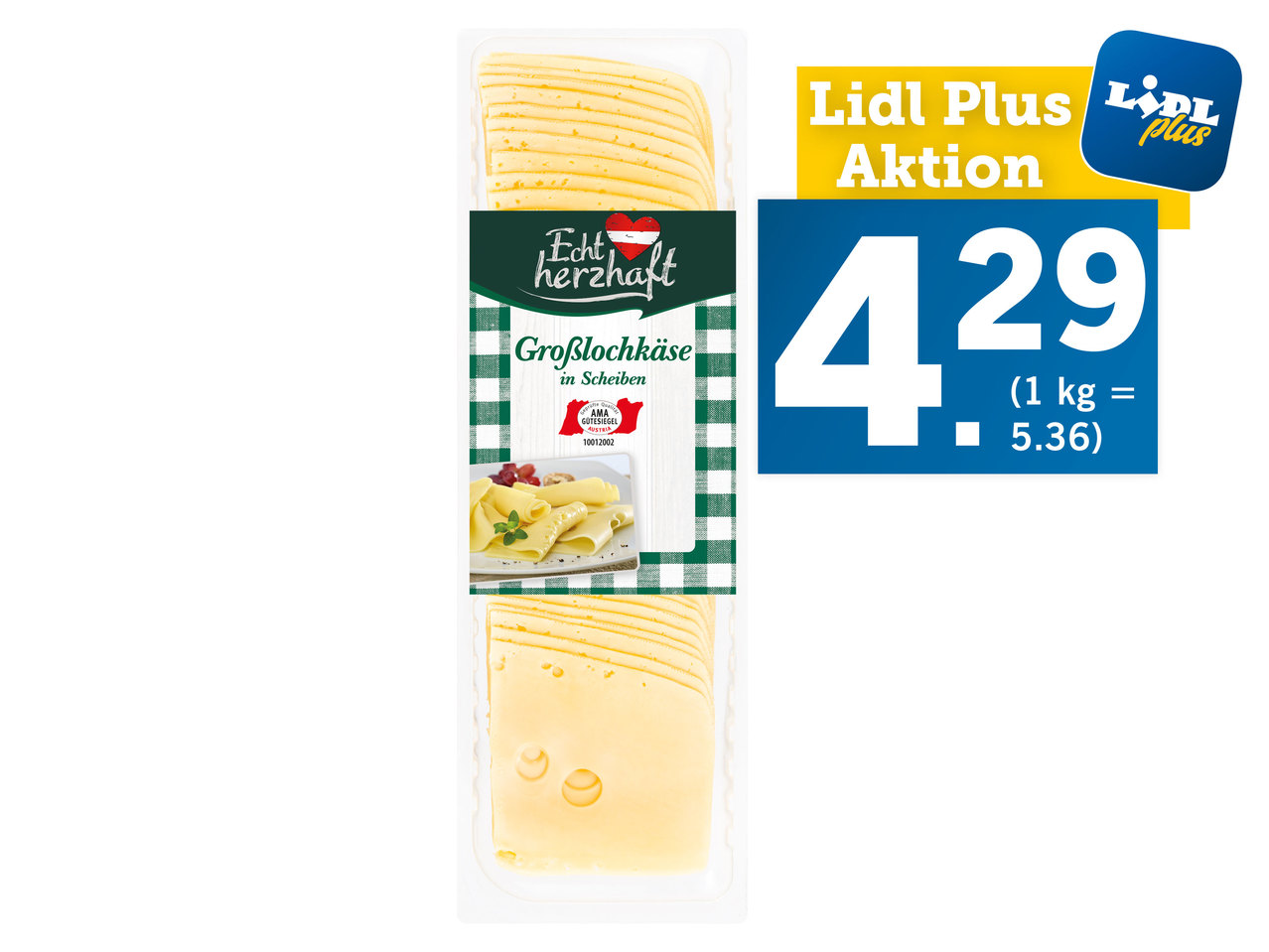 ECHT HERZHAFT Großlochkäse in Scheiben Lidl Österreich Archiv