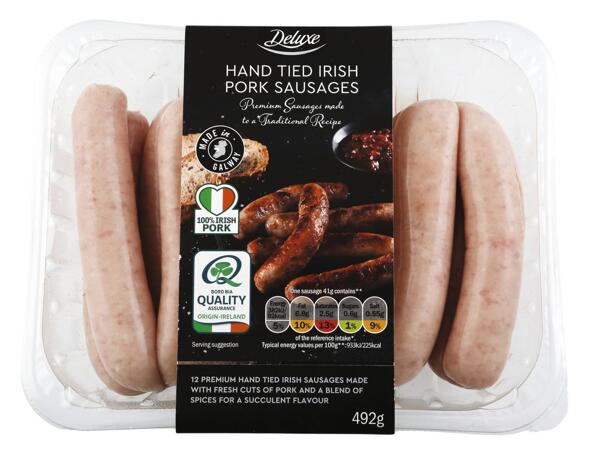 Deluxe 12 Hand Tied Pork Sausages Lidl Northern Ireland Specials