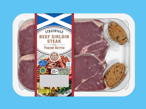 28-Day Matured Beef Sirloin Steak with Porcini Butter
