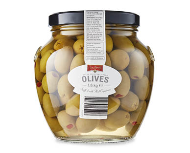 Colossal Green Olives Stuffed with Natural Peppers 1.6kg