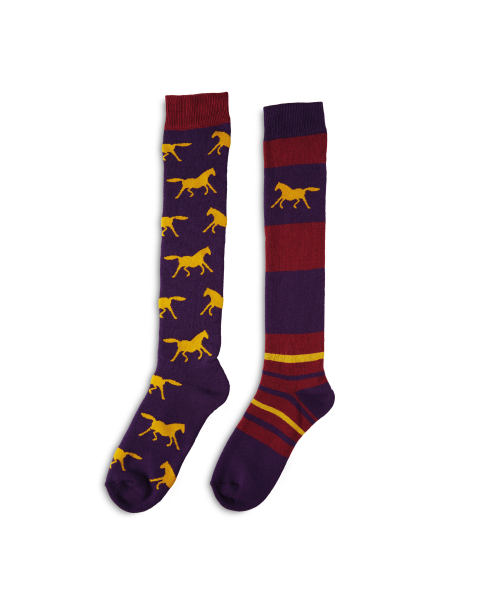 Crane Horses Knee High Socks 2-Pack