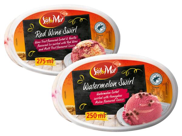 Mini gestrudeltes Eissorbet