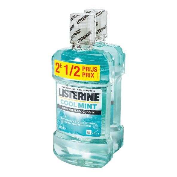 LISTERINE(R) 				Eau buccale, 2 pcs