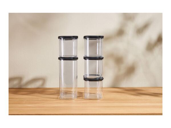 Silvercrest Black Food Storage Containers - 5 Pack