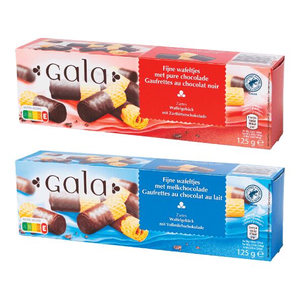 GALA(R) 				Wafelrolletjes met chocolade