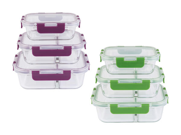 Set de 3 boîtes à déjeuner en verre