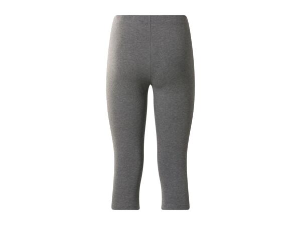 Ladies' Grey Cotton Cropped Leggings