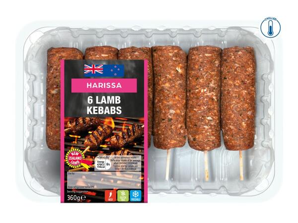 Harissa Lamb Kebabs