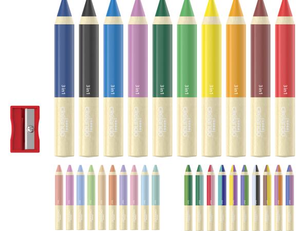3 i 1-färgpennor, 10-pack
