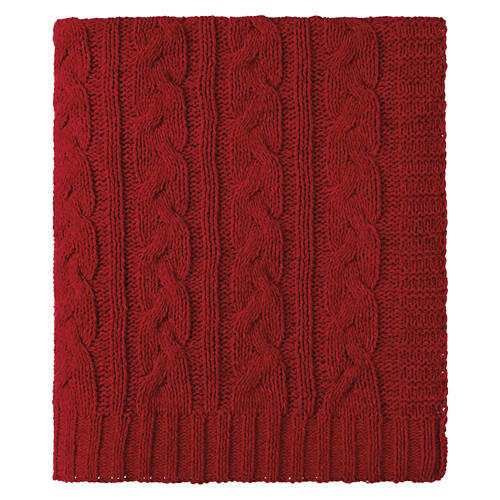 50" x 60" Soft Cable Knit Throw, Red