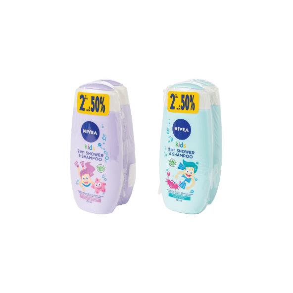 NIVEA(R) 				Gel douche pour enfants, 2 pcs