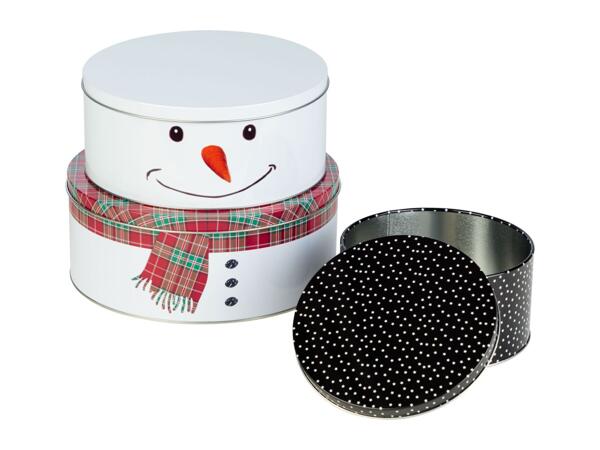 Livarno Home Christmas Tin Set - 3 Piece Set