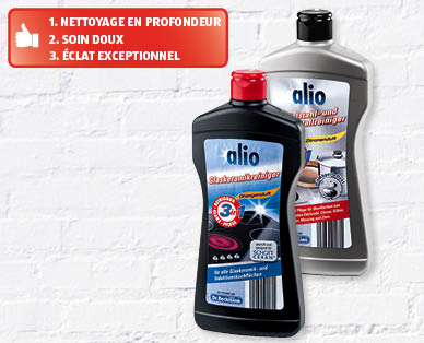 Nettoyant 3 en 1 pour vitrocéramique/acier inoxydable et métal coloré ALIO