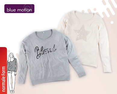BLUE MOTION Damen-Pullover mit Schmuckelementen