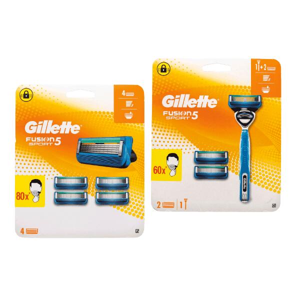 GILLETTE(R) 				Support Gillette Fusion 5 Sport + 3 lames / 4 lames