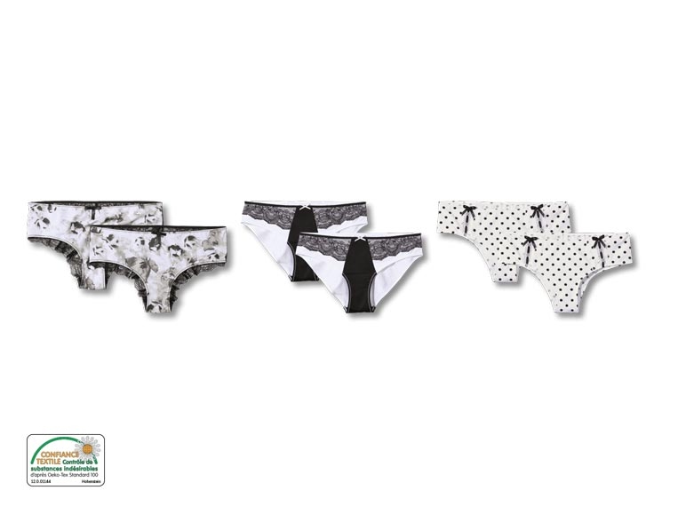 Slips taille basse/ hipsters, lot de 2