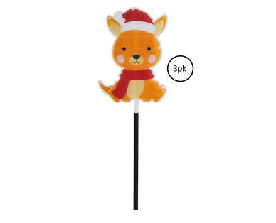 LED Solar Character Stake Lights 3pk