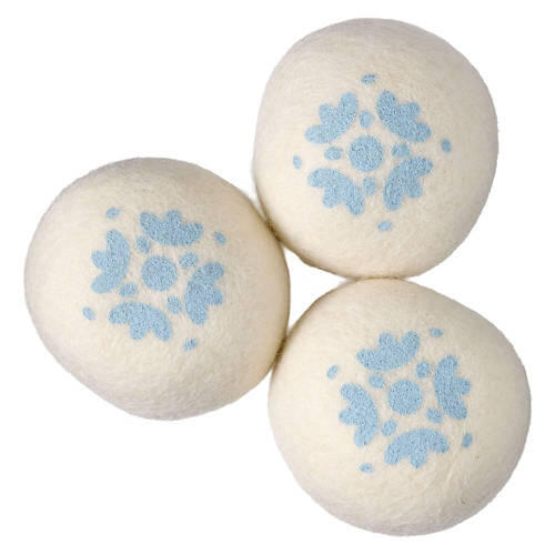 3 Pack Wool Dryer Balls, Print Blue Pattern