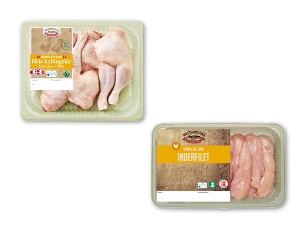 Danske hele kyllingelår eller -inderfilet
