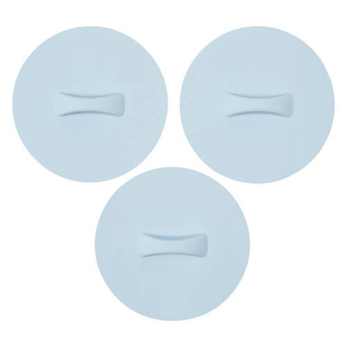3 Piece Small Silicone Lids, Blue