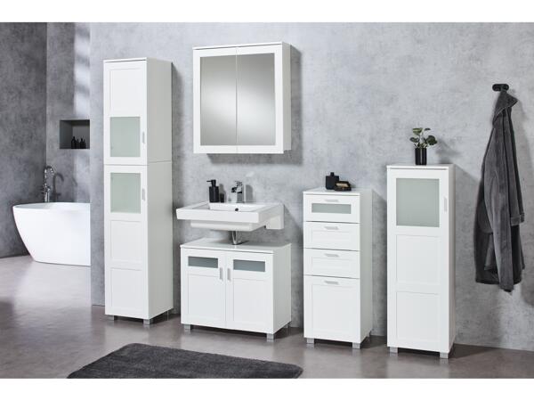 Badmöbel-Serie, Waschbeckenunterschrank + Seitenschrank