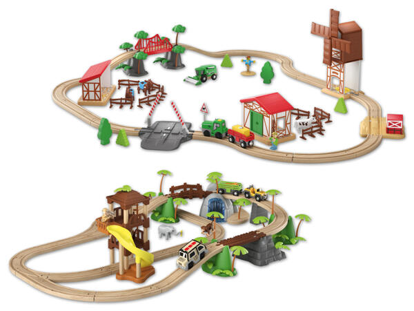 Holzeisenbahn-Set
