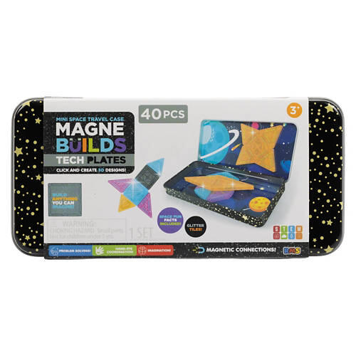 40 Piece Micro Travel Magnetic Tiles - Space