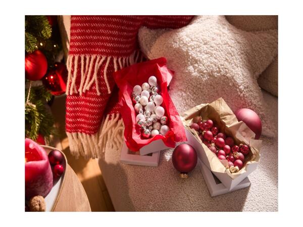 Livarno Home Silver Christmas Baubles - 24 Pack