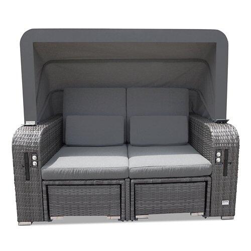 HOME DELUXE Strandkorb mit Liegefunktion und Abdeckung