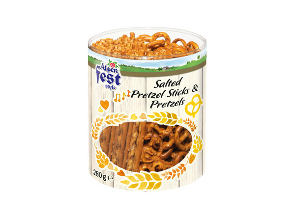 Bretzels et bâtonnets salés