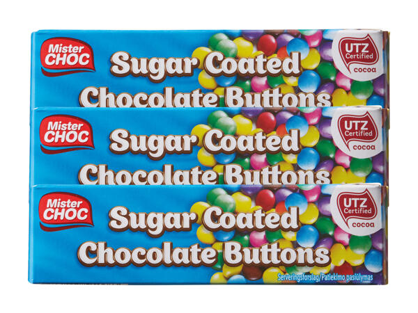 Regnbuefarvede chokoladelinser
