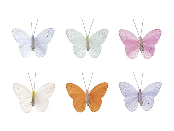 Livarno Home Decorative Clips - 6 Pack - Butterflies