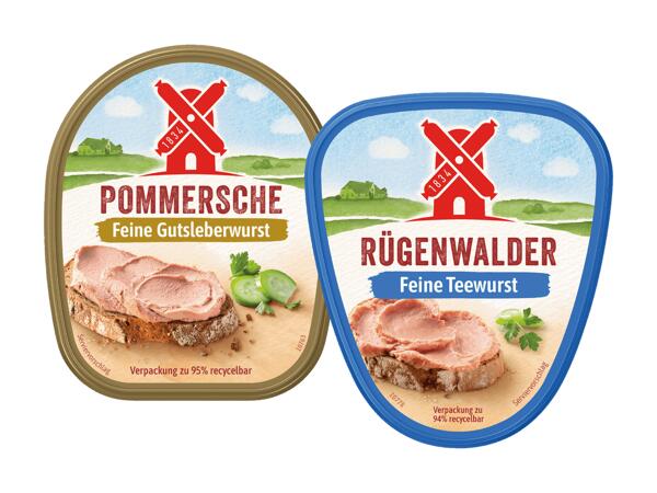 Gutsleberwurst oder Teewurst