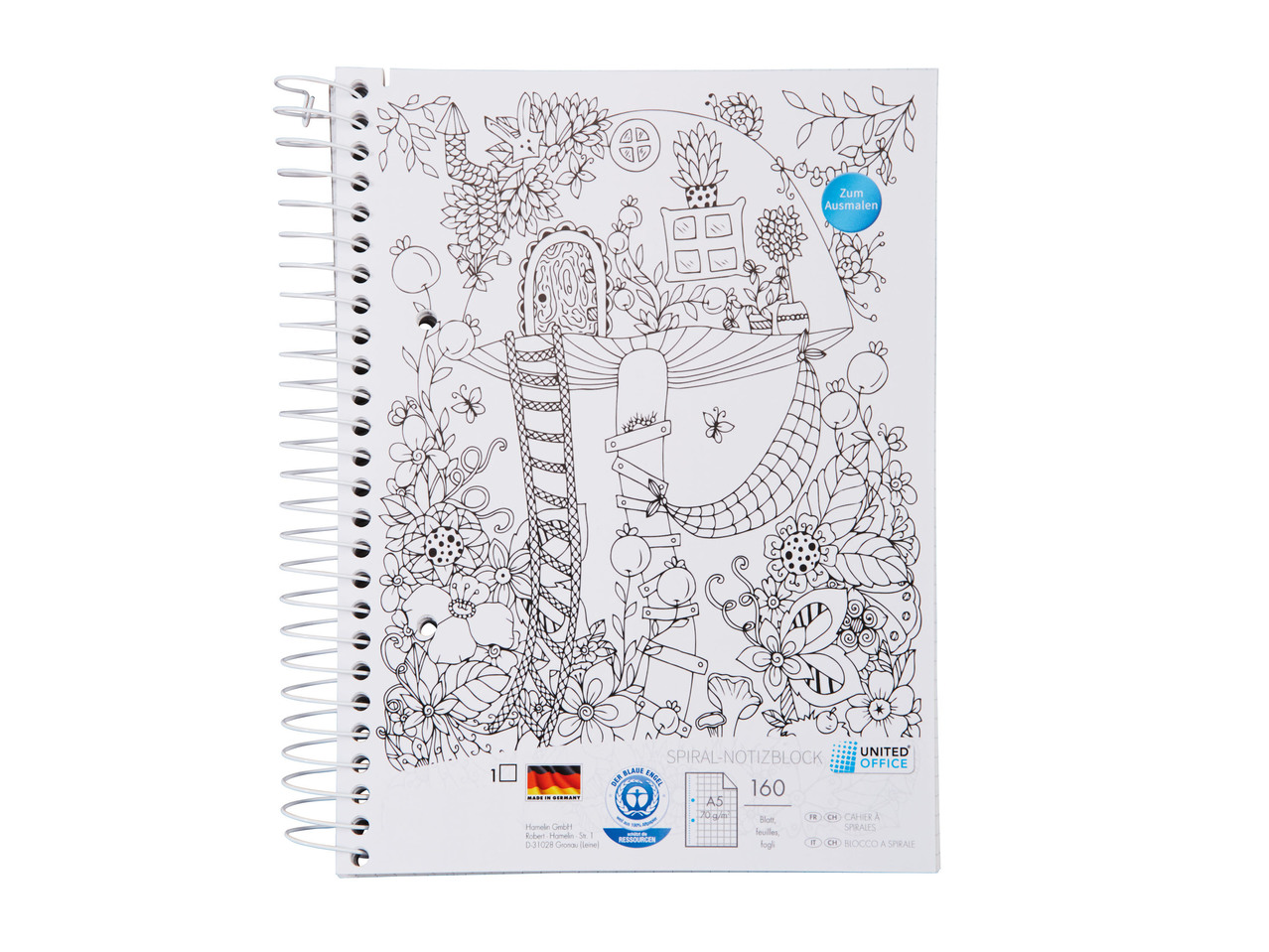 A5 Spiral-Bound Notepad, 160 Sheets