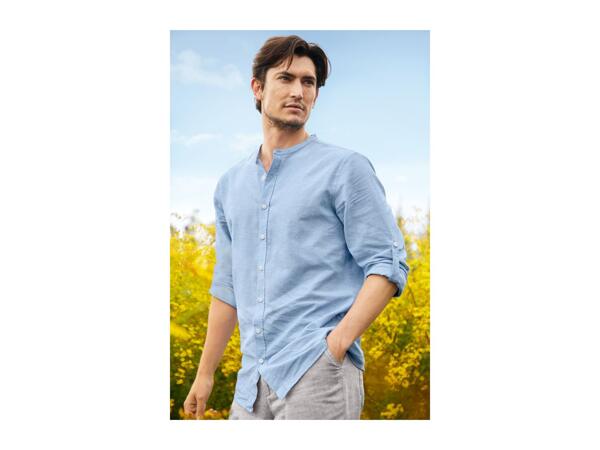 Livergy Men's Linen-Blend Trousers Straight Fit