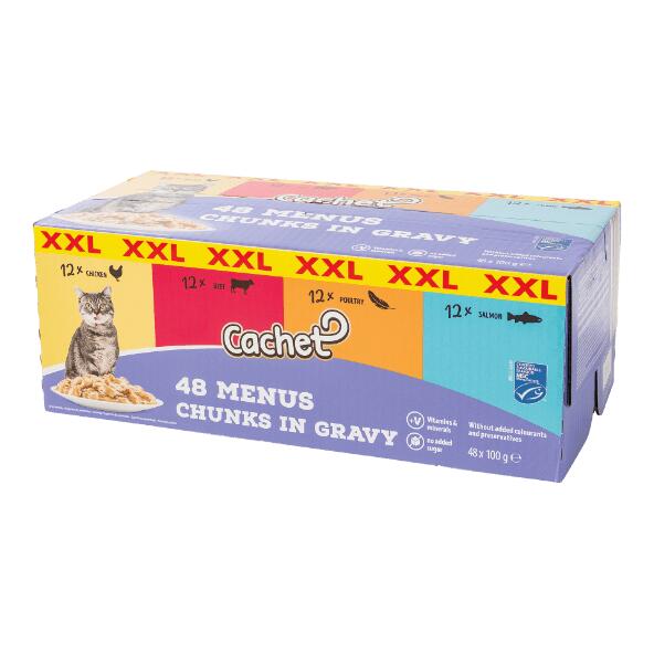CACHET(R) 				Nourriture pour chats, 48 pcs
