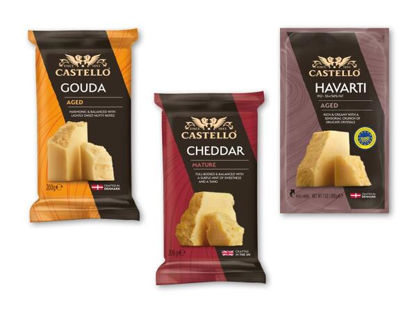 CASTELLO Lagret gouda, cheddar eller havarti
