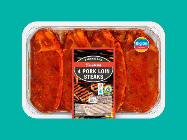 Birchwood 4 Sriracha Pork Loin Steaks