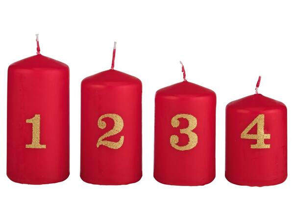 Christmas Candles, 4 Pieces