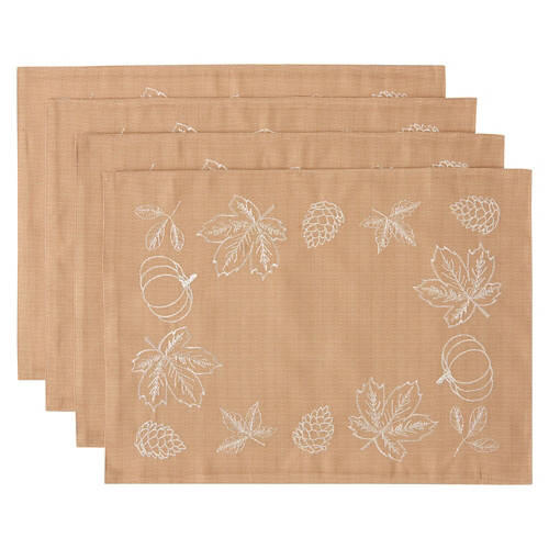 4 Pack Placemats - Pinecones & Leaves
