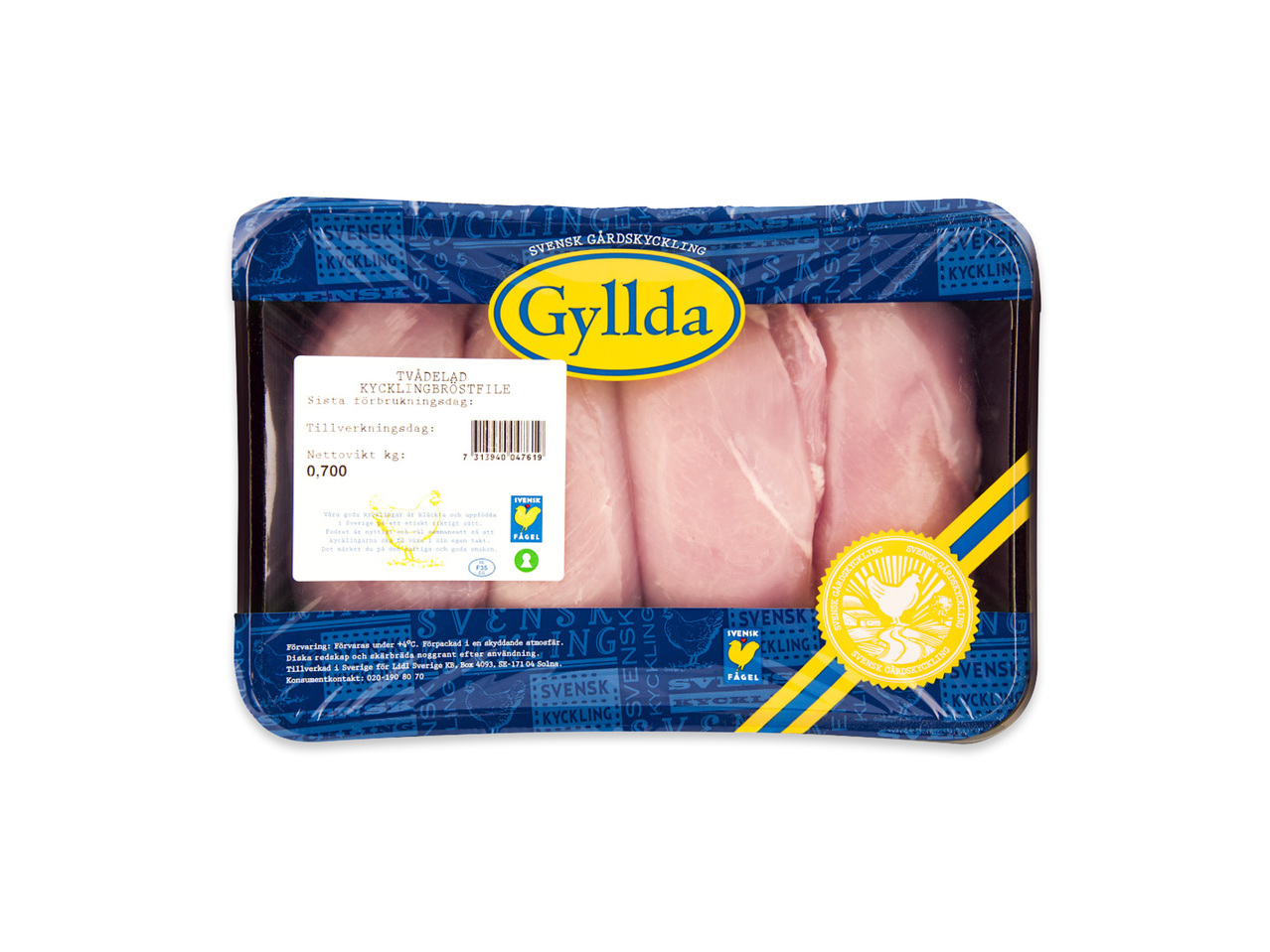 Tvådelad kycklingfilé