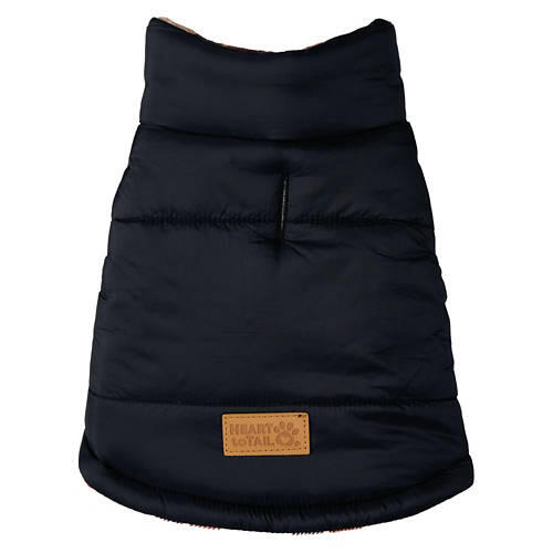 Pet Reversible Luxury Puffer Coat - Black Check, XL