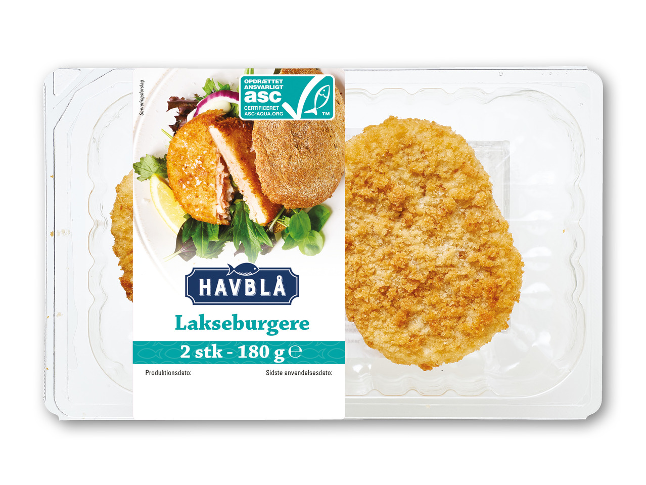 HAVBLÅ Lakseburger Panerede.