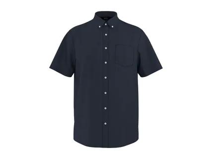 ESMARA MEN Men's Navy Linen Shirt