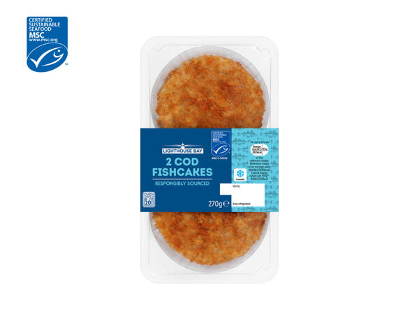 Lighthouse Bay 2 Cod Fishcakes - Lidl - Great Britain - Specials archive