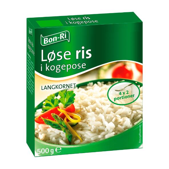Løse ris i kogepose