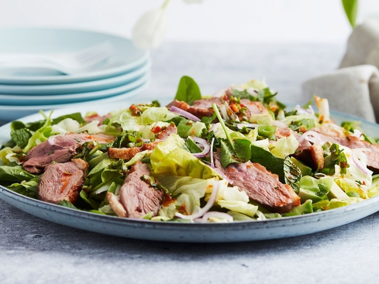 Salade verte au canard