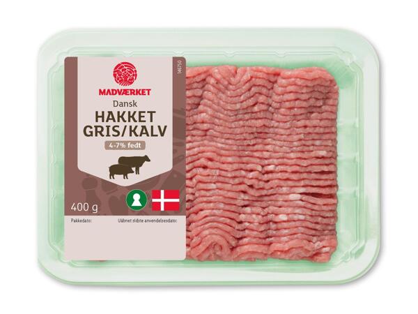 Hakket oksekød med 35 % grønt eller grise- og kalvekød